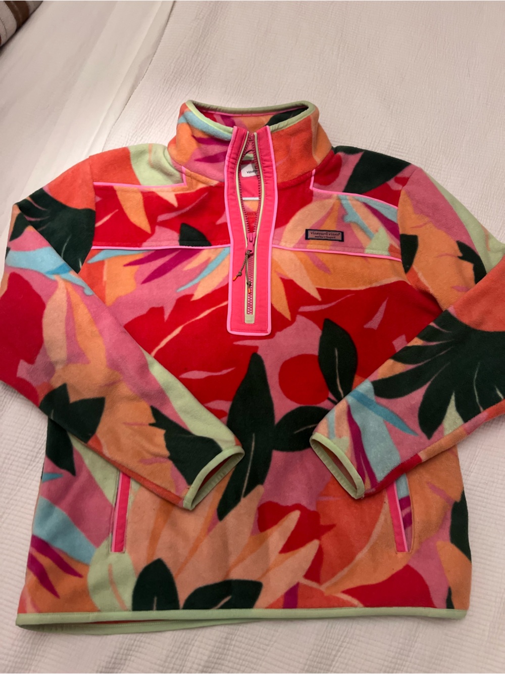 Vineyard Vines Multicolor Tropical Zip-Front Kids Pullover